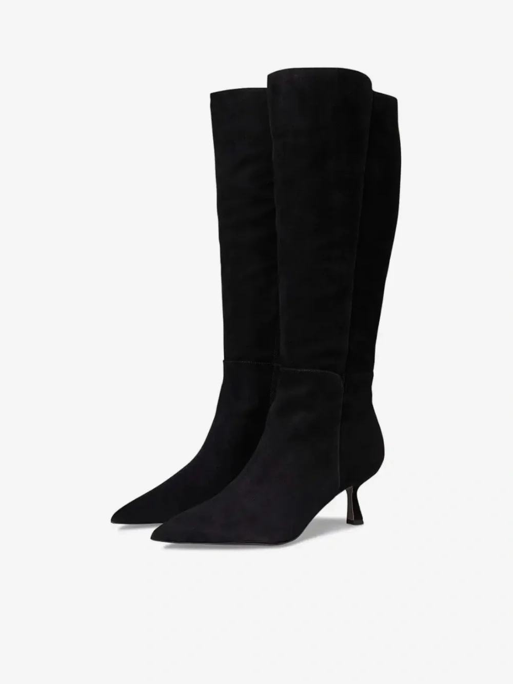 Sam Edelman Black Knee-High Pointed-Toe Kitten Heel Boots Size 6.5